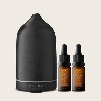 set crni keramički difuzor i eterična ulja